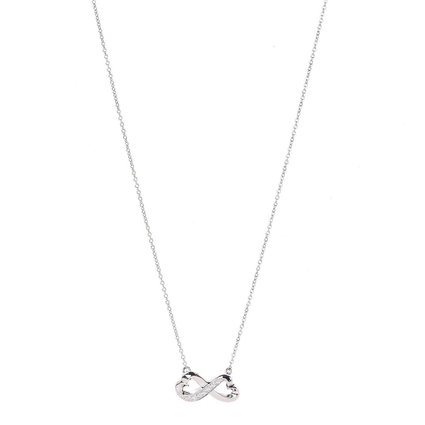18K White Gold Diamond Paloma Picasso Double Loving Heart Necklace