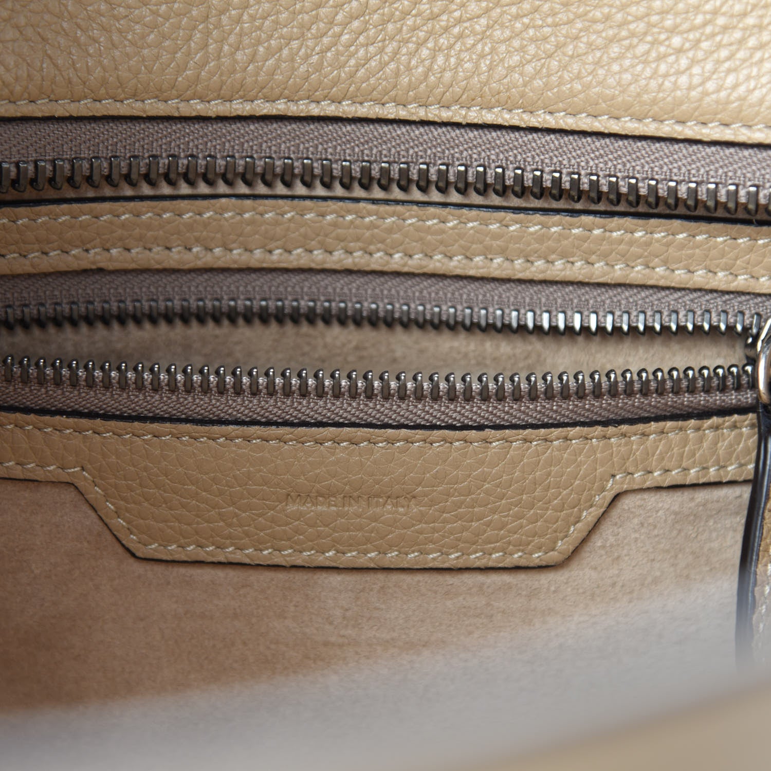 Celine Drummed Calfskin Micro Luggage Dune 12 of 14
