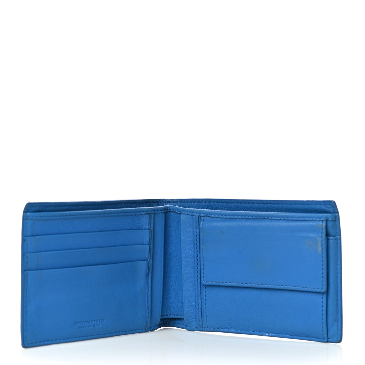 Nappa Intrecciato Bi-Fold Wallet Blue