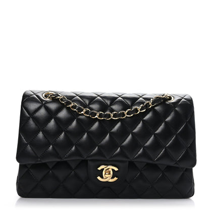 Chanel Lambskin Quilted Medium Double Flap Black 1 of 9