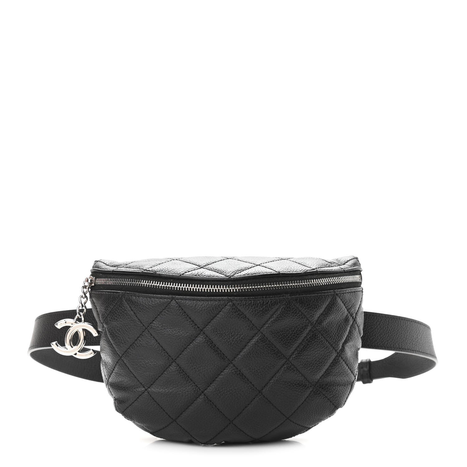 Chanel Grained Calfskin Quilted Waist Belt Bag Black 1 of 11