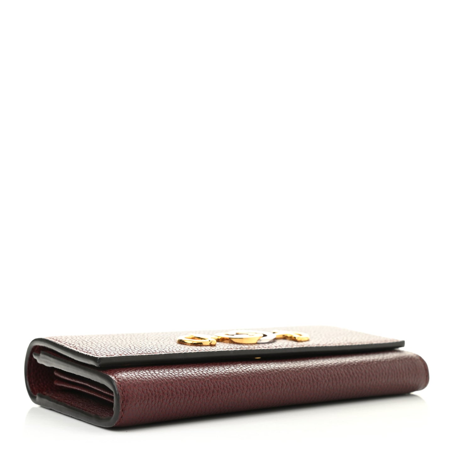 Grainy Calfskin Zumi Continental Wallet Vintage Bordeaux