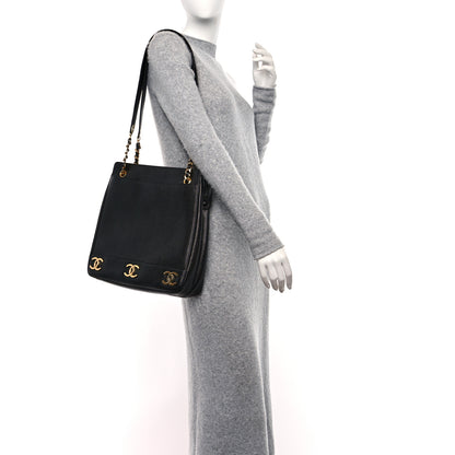 Chanel Caviar CC Shoulder Bag Black 2 of 10