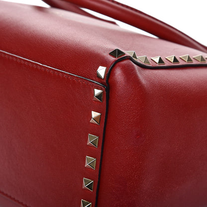Valentino Garavani Vitello Rockstud Double Handle Tote Rosso Valentino 13 of 18