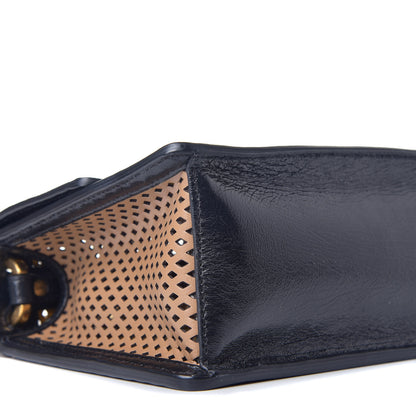 Fendi Vitello Liberty Glossy Lambskin Perforated Small Kan U Shoulder Bag Sand Mimosa Black 8 of 9