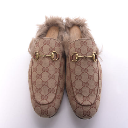 Gucci GG Monogram Fur Mens Princetown Slippers 9 Beige Ruggine Rust 5 of 10
