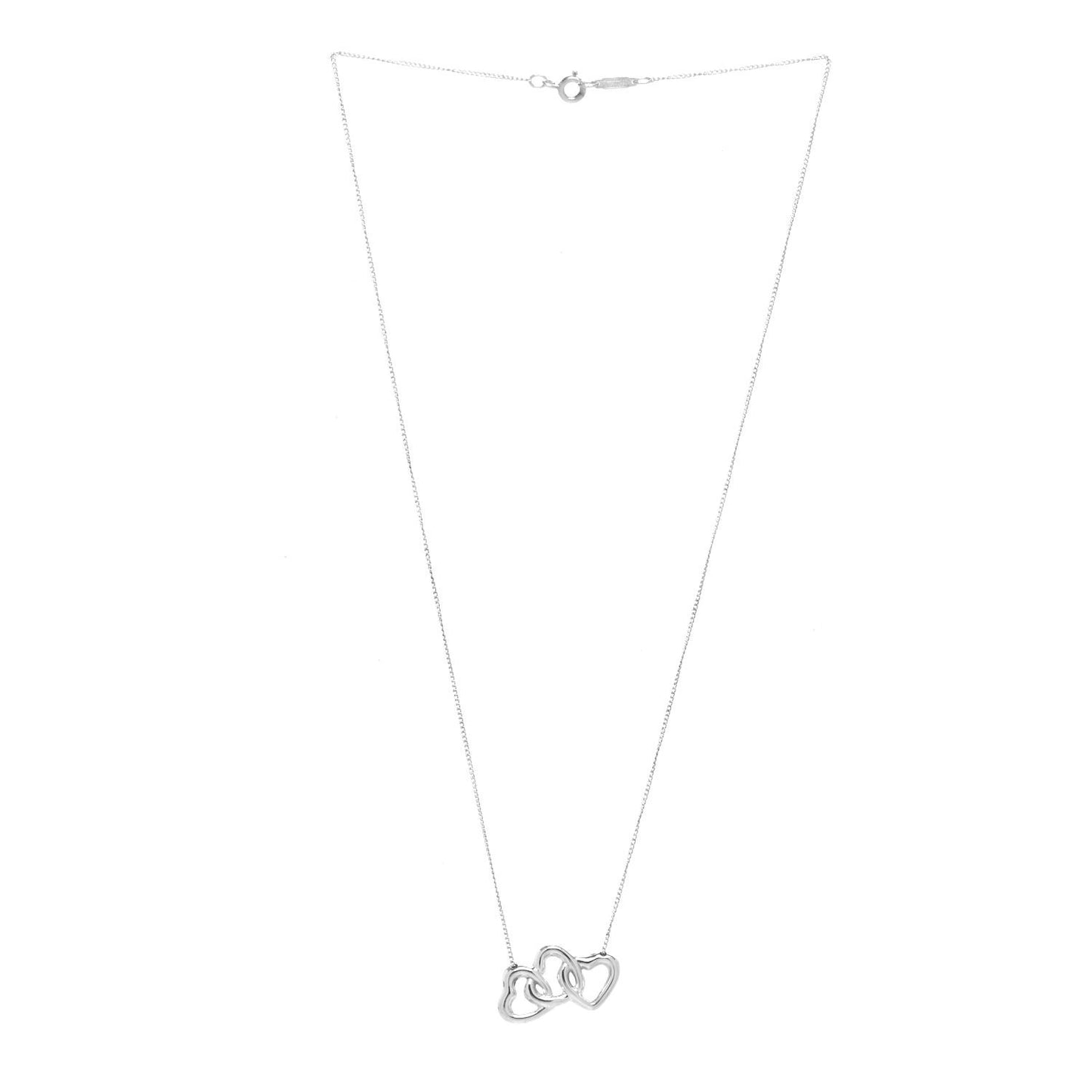 Sterling Silver Three Heart Pendant Necklace