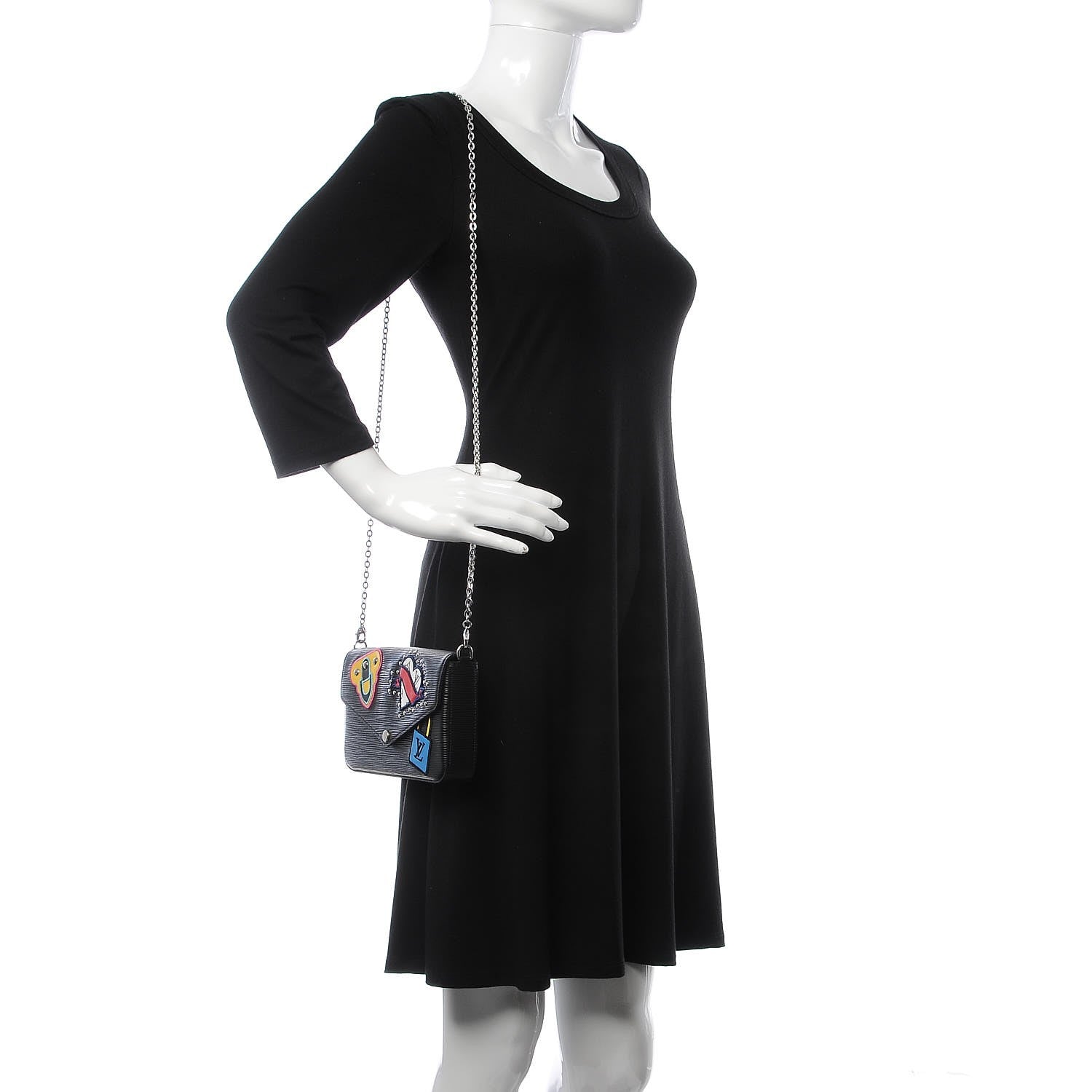 Louis Vuitton Epi LV Stories Pochette Felicie Black 2 of 11