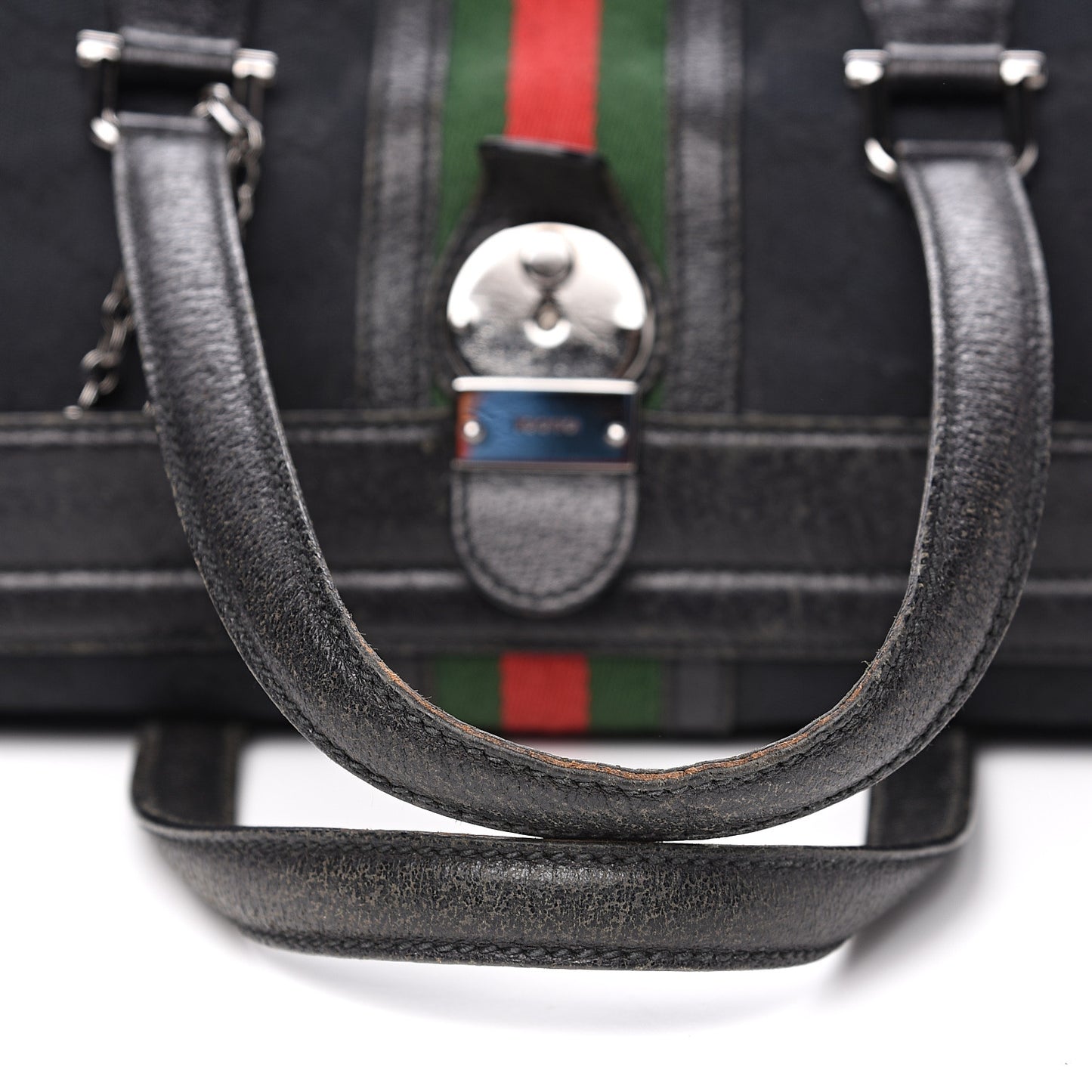 Monogram Web Large Treasure Boston Tote Black