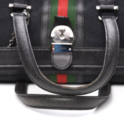 Gucci Monogram Web Large Treasure Boston Tote Black 24 of 25