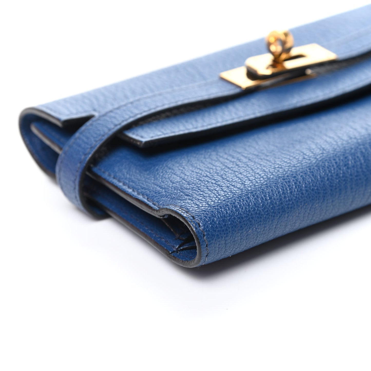 Chevre Mysore Medium Kelly Wallet Bleu Thalassa