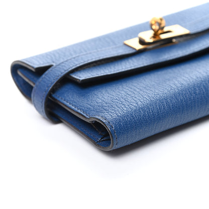 Hermes Chevre Mysore Medium Kelly Wallet Bleu Thalassa 7 of 9