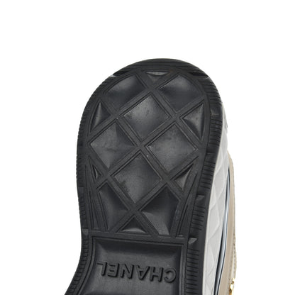 Chanel Velvet Calfskin Mixed Fibers CC Sneakers 39.5 Beige 15 of 15
