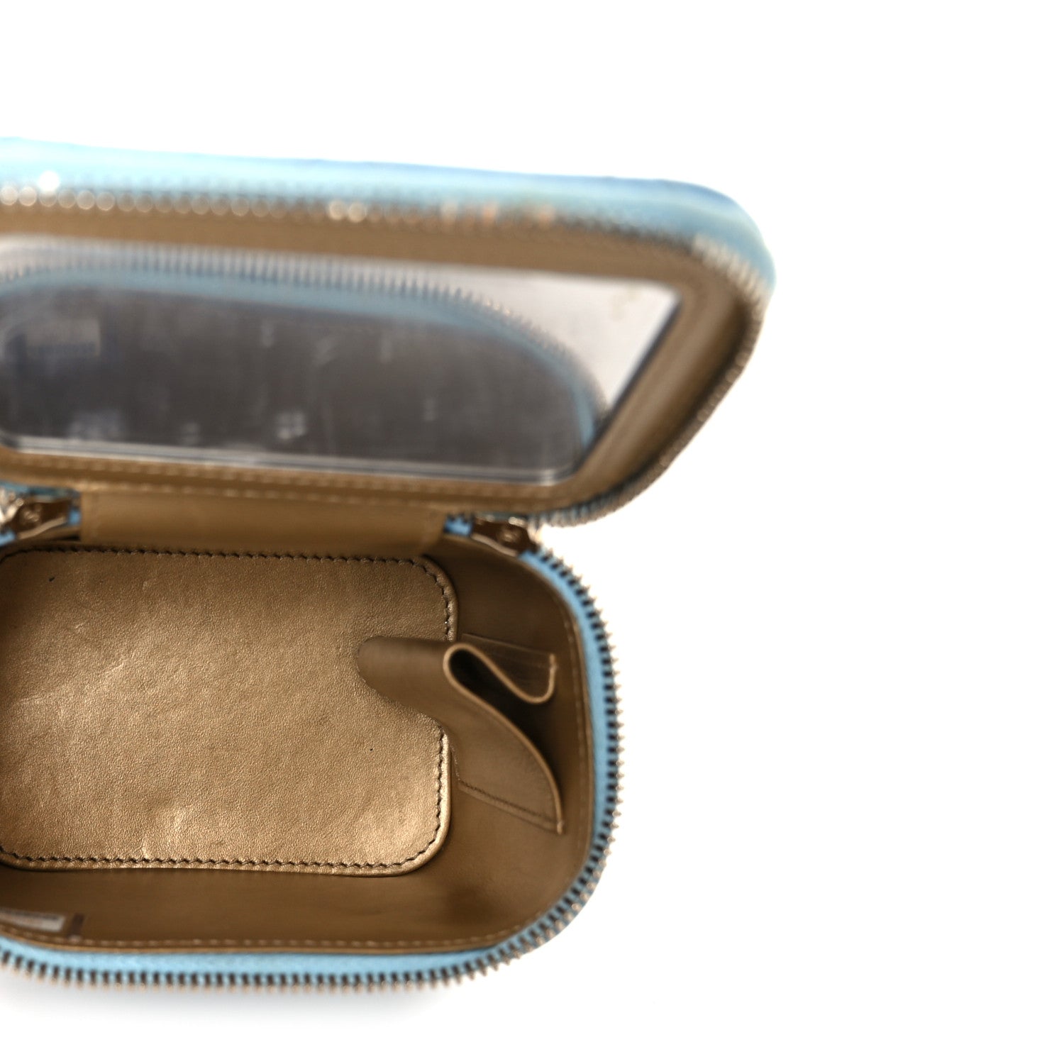 Chanel Lambskin Quilted Pearl Crush Mini Vanity Case With Chain Light Blue 5 of 11