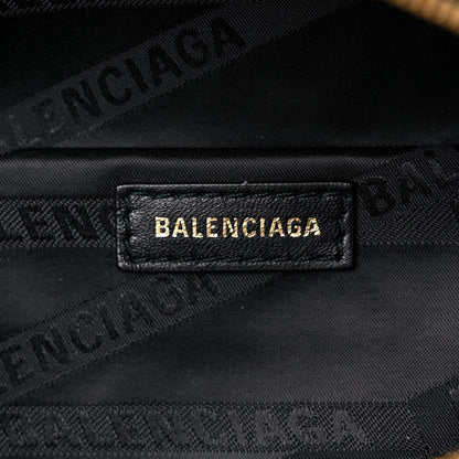 Balenciaga Shiny Goatskin Allover Logo Embossed XXS Souvenir Belt Bag Black 6 of 10