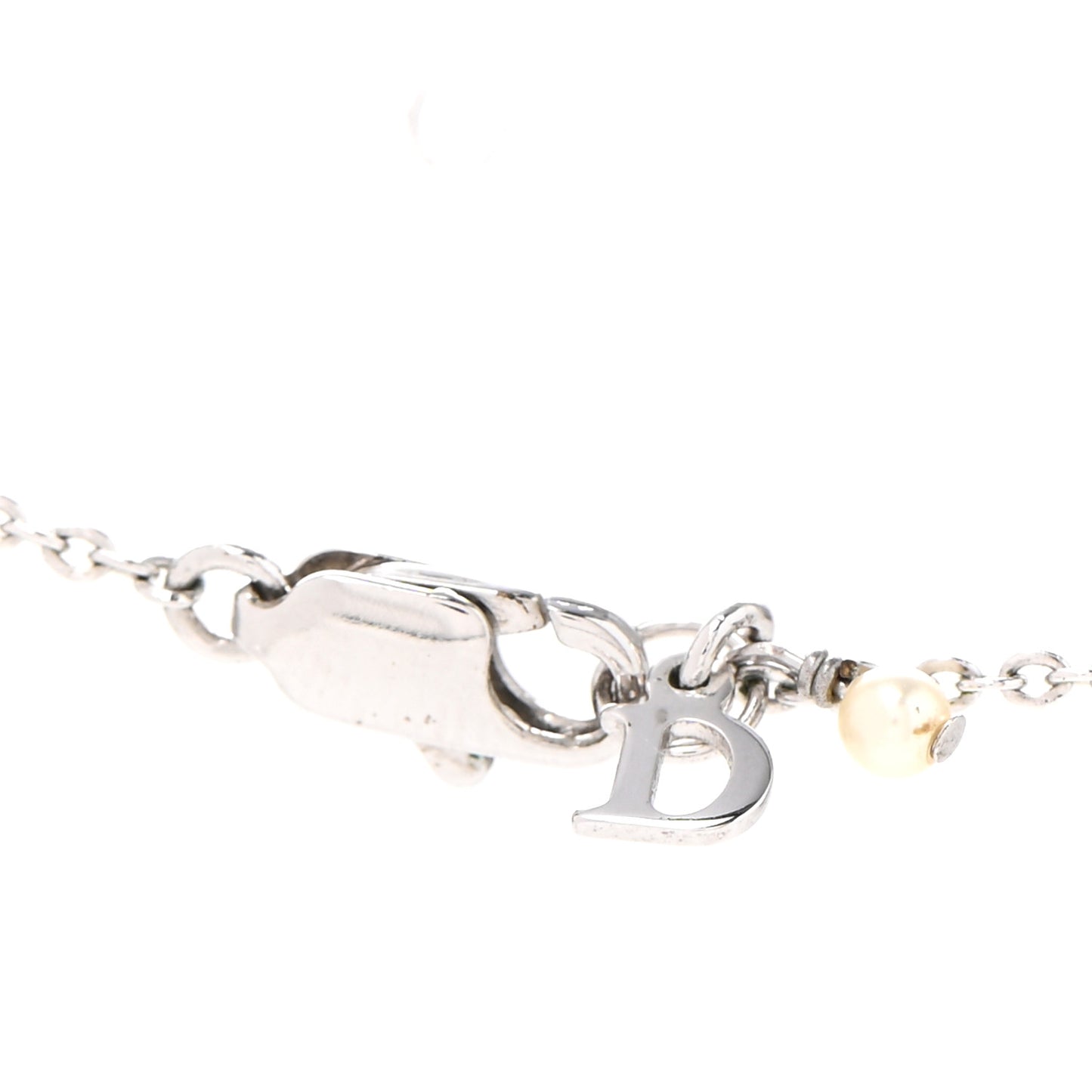 Pearl Logo Heart Necklace Silver