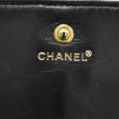 Chanel Leather Chocolate Bar Quilted Long Wallet Black 6 of 8