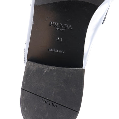 Prada City Calfskin Metal Triangle Logo 20mm Flat Mules 41 Black 8 of 9