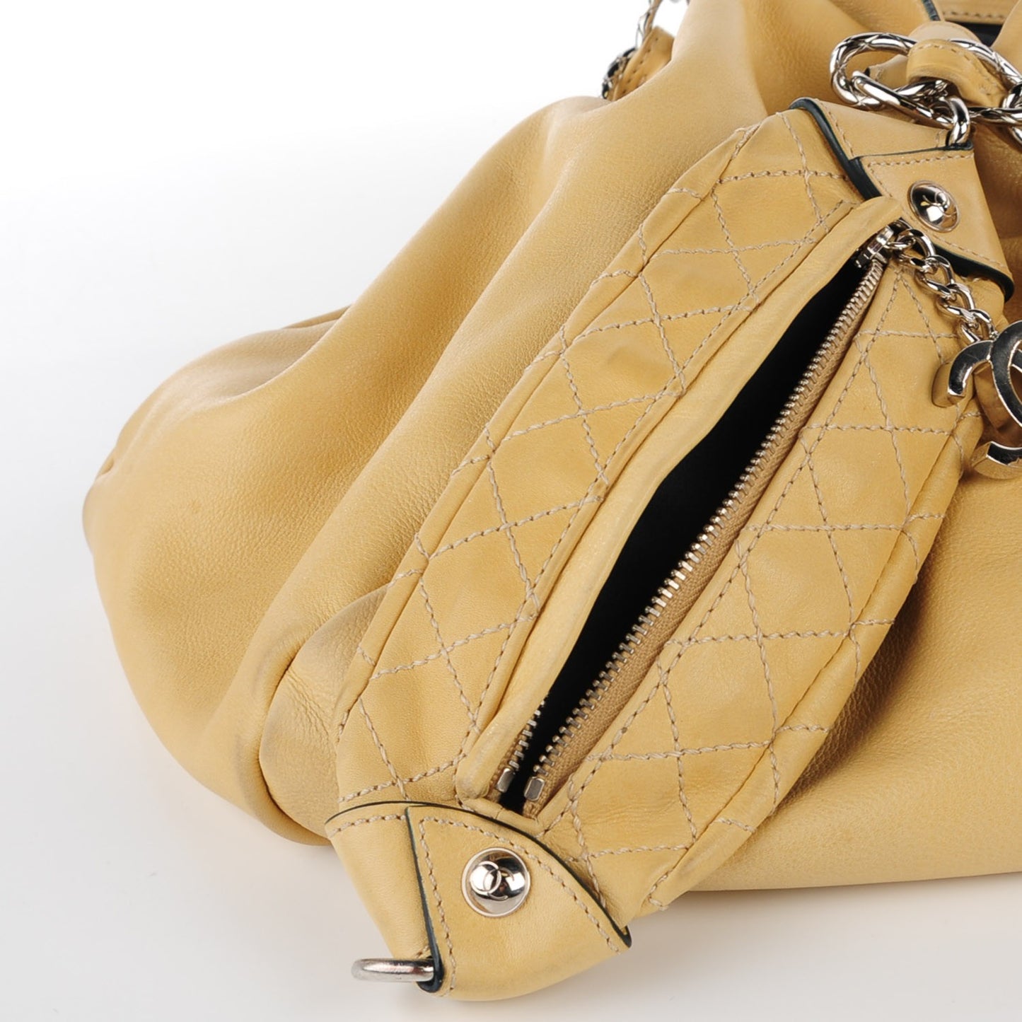 Lambskin Edgy Large Hobo Beige