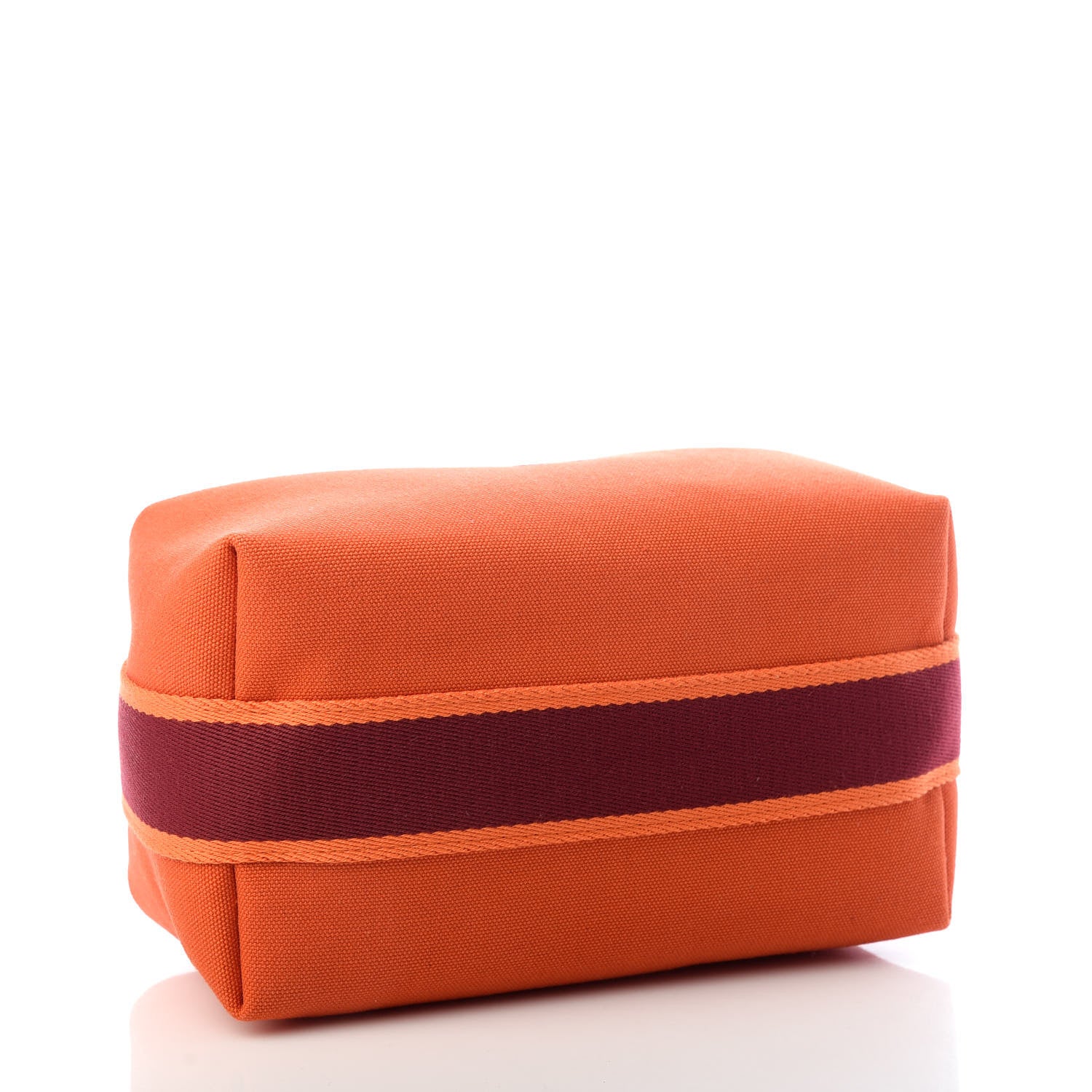 Hermes Canvas Small Bride-A-Brac Pouch Orange Burgundy 4 of 7