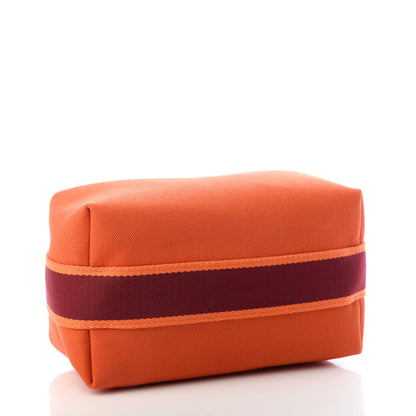 Hermes Canvas Small Bride-A-Brac Pouch Orange Burgundy 4 of 7
