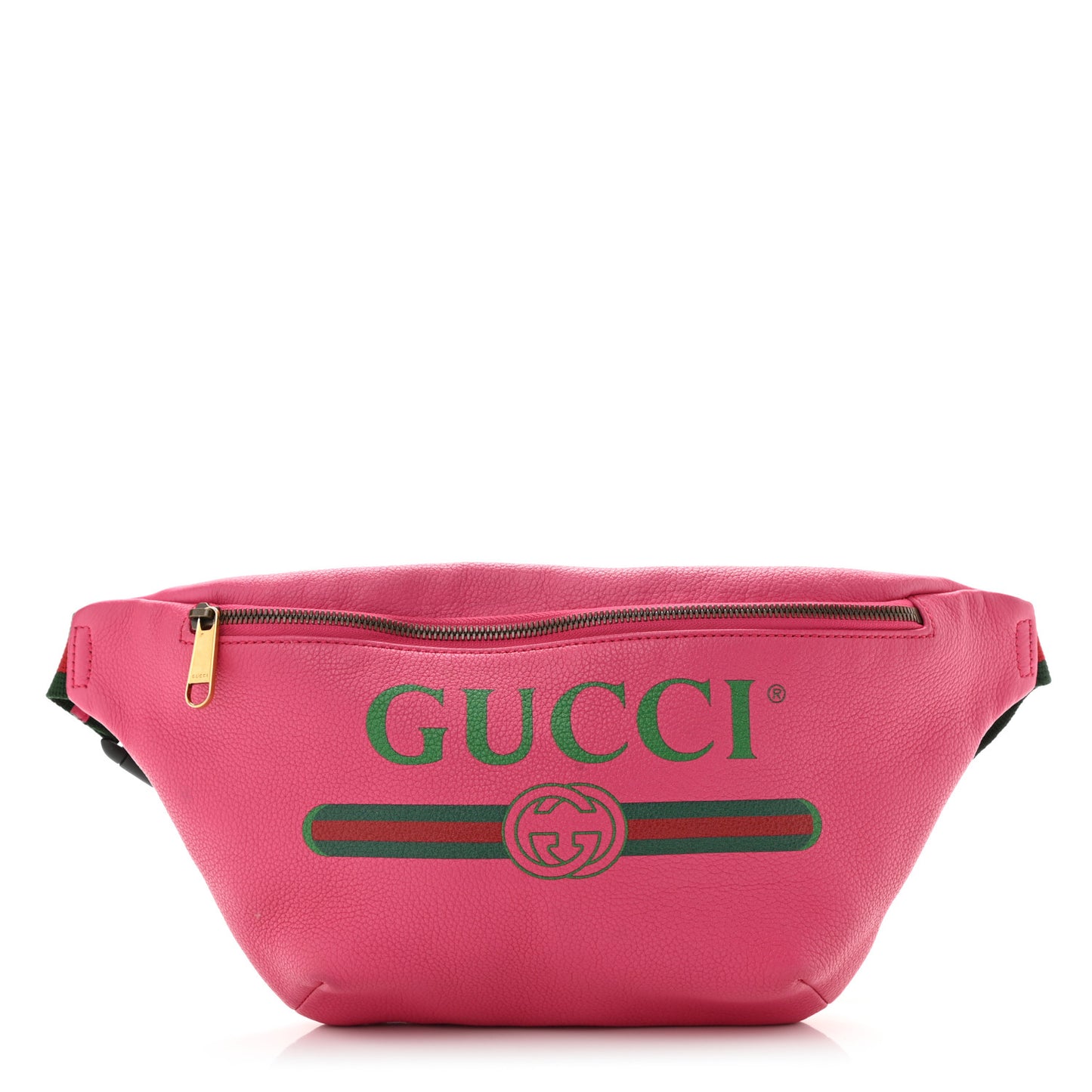 Grained Calfskin Small Logo Belt Bag Box Pink Green