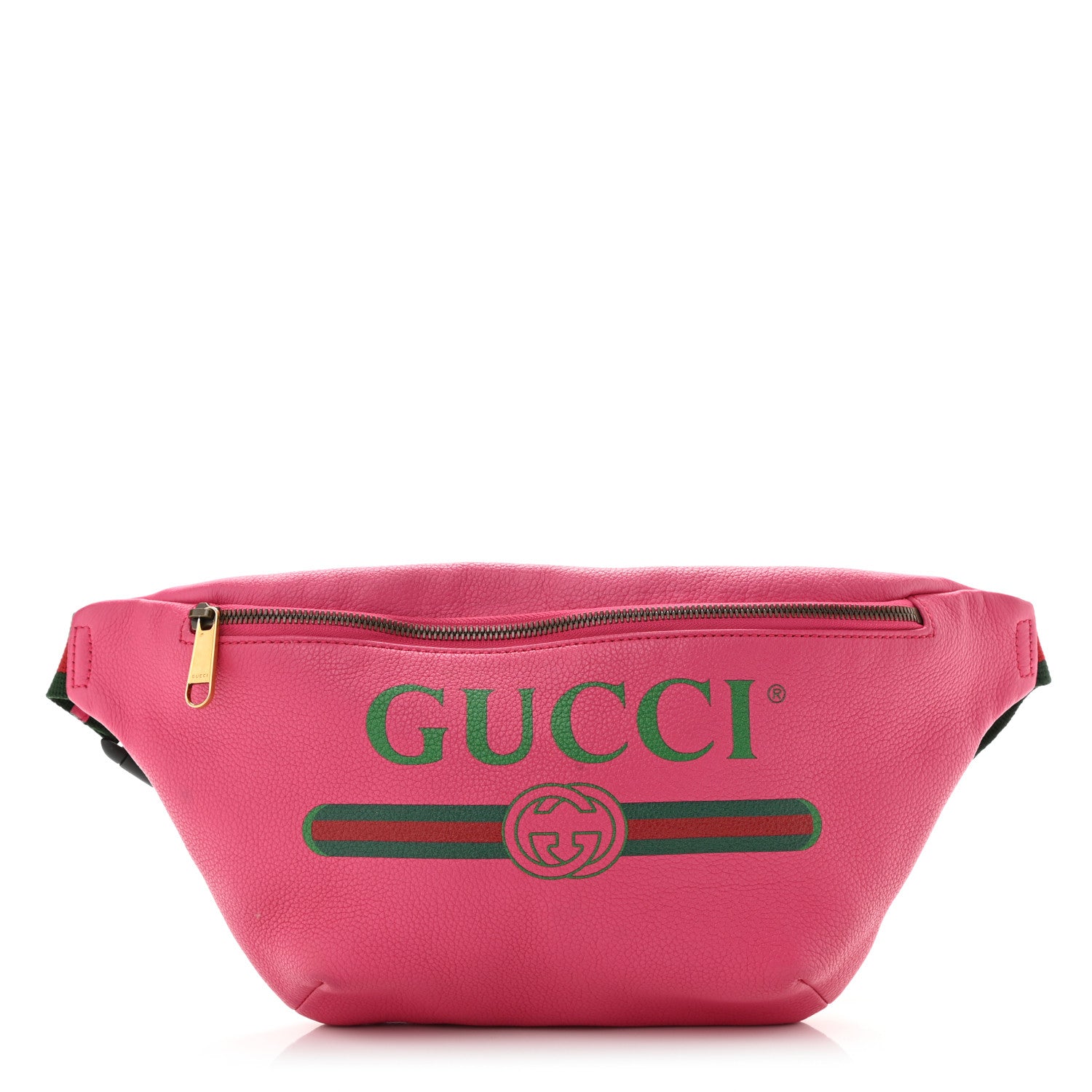 Gucci Grained Calfskin Small Logo Belt Bag Box Pink Green 1 of 12