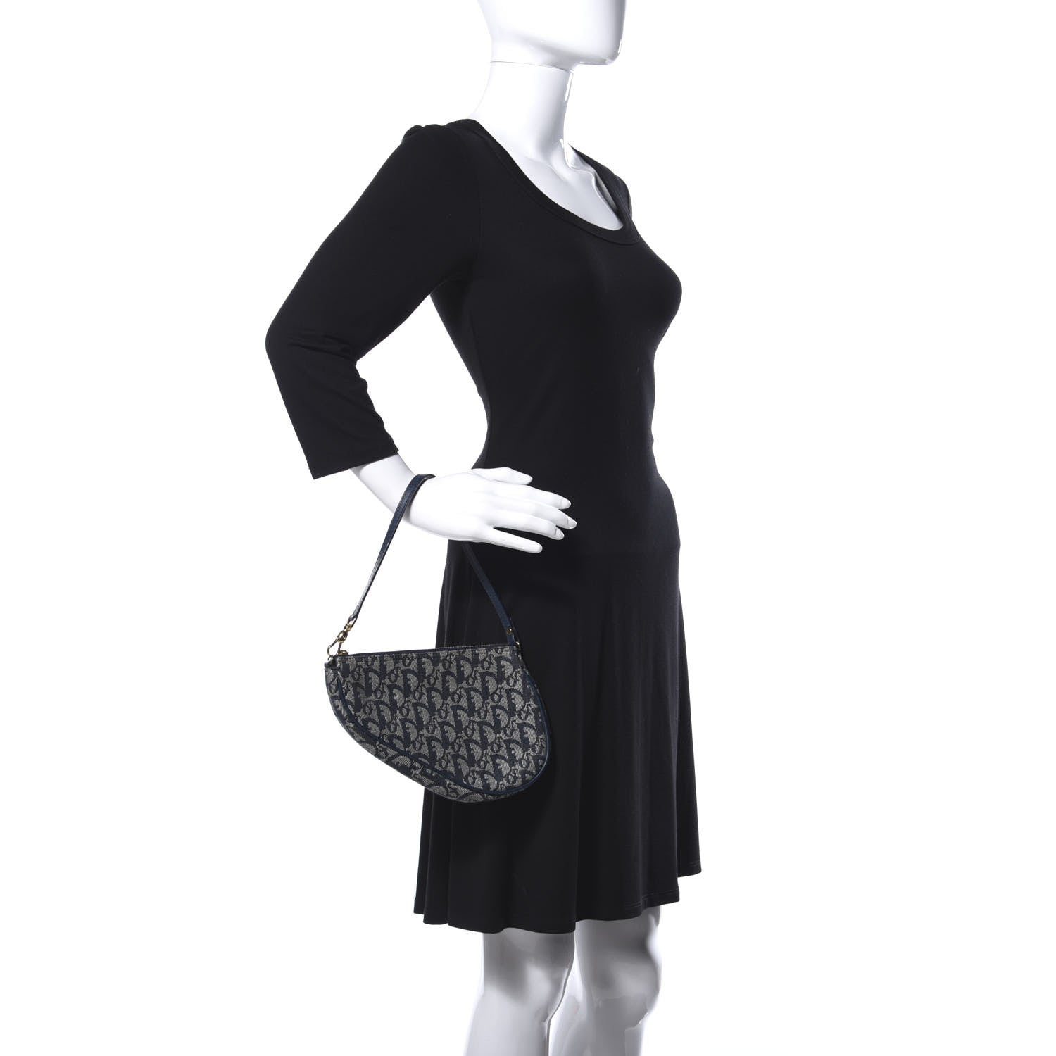 Christian Dior Monogram Mini Saddle Pochette Navy 2 of 11