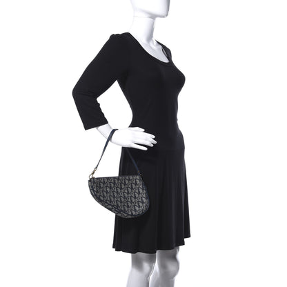 Christian Dior Monogram Mini Saddle Pochette Navy 2 of 11