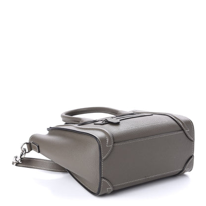 Celine Drummed Calfskin Nano Luggage Souris 5 of 12