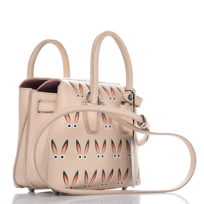 MCM Lambskin Star Eyed Bunny Mini Milla Tote Natural 3 of 27
