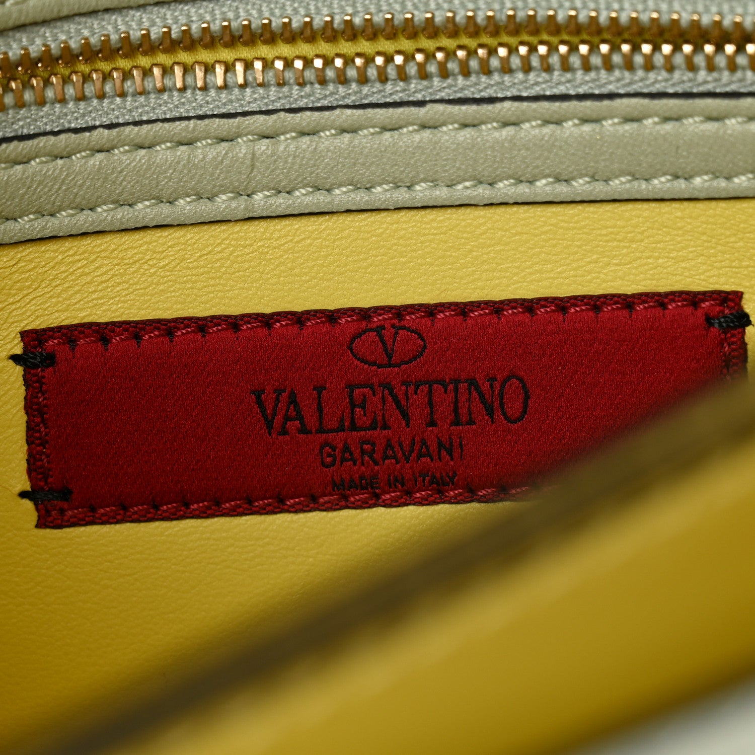 Valentino Garavani Nappa Watercolor Rockstud Wristlet Clutch Rose Green Yellow Sky 7 of 13