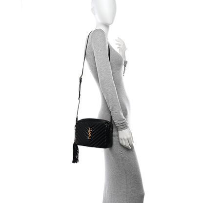Saint Laurent Calfskin Matelasse Monogram Lou Camera Bag Black 2 of 14