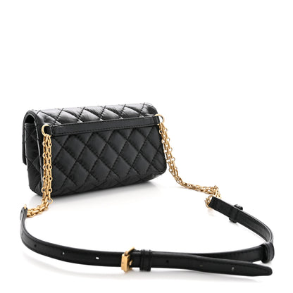 Chanel Aged Calfskin Quilted 2.55 Reissue Flap Belt Bag Clutch Black 3 of 11