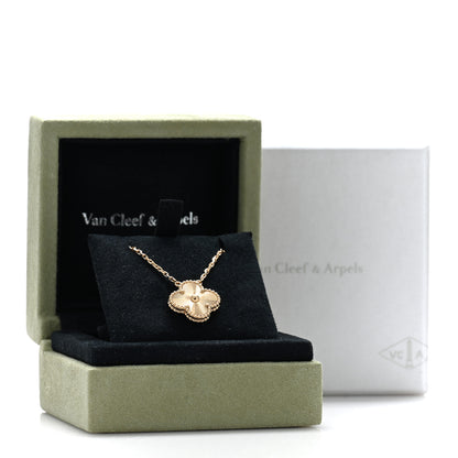 Van Cleef & Arpels 18K Yellow Gold Guilloché Vintage Alhambra Pendant Necklace 5 of 5