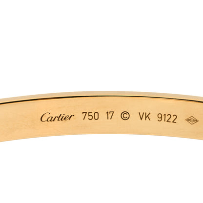 Cartier 18K Yellow Gold LOVE Bracelet 17 4 of 5