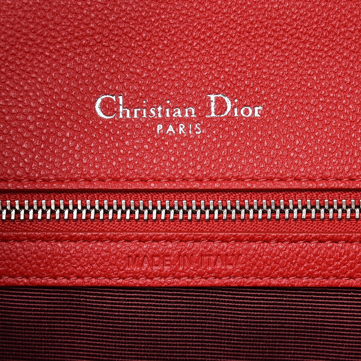 Christian Dior Grained Calfskin Medium Diorama Flap Bag Red 8 of 10