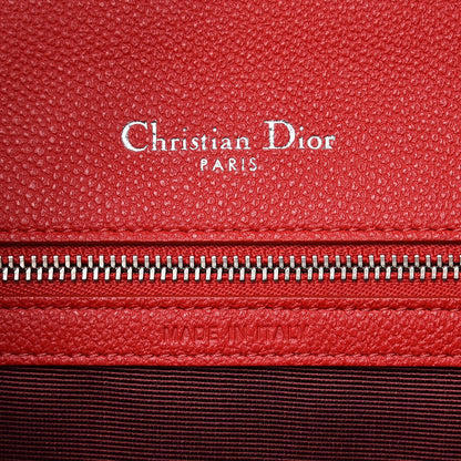 Christian Dior Grained Calfskin Medium Diorama Flap Bag Red 8 of 10