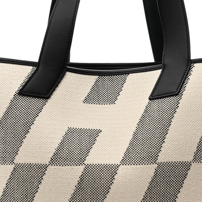 Hermes Swift H Canvas Cabas H En Biais 40 Black Ecru 7 of 9