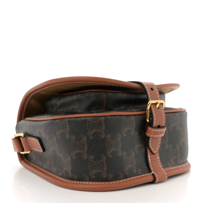 Celine Triomphe Canvas Medium Folco Bag Tan 4 of 10
