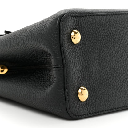 Louis Vuitton Taurillon Metallic Flowers Capucines PM Black 8 of 14