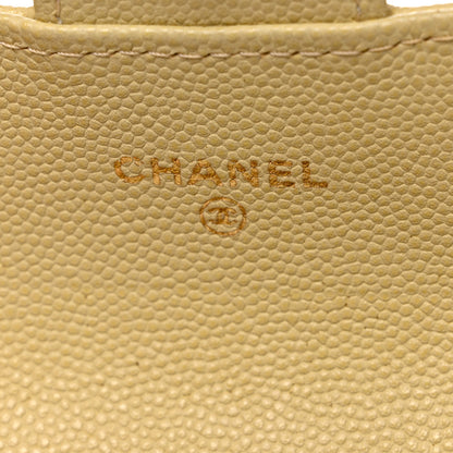 Chanel Caviar Quilted Flap Card Holder Wallet Yellow 6 of 9