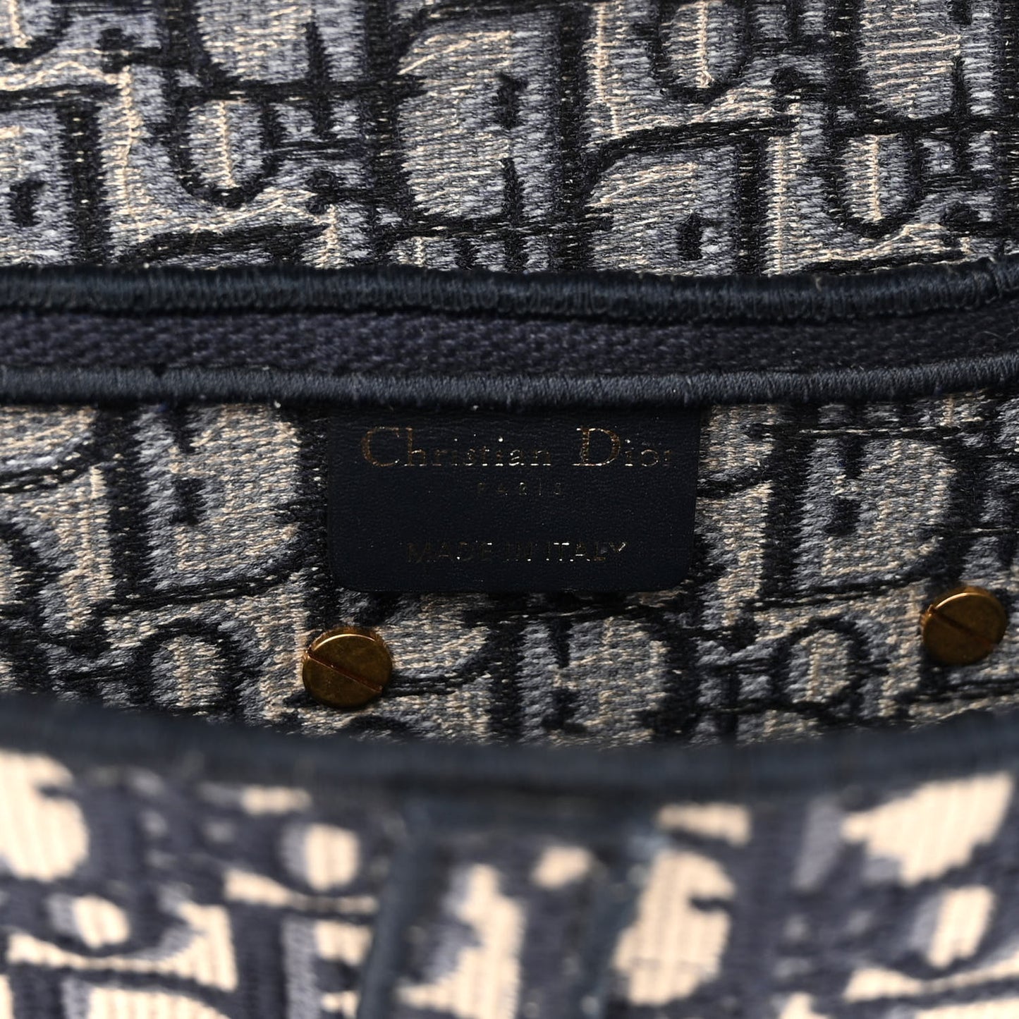 Oblique Embroidered Saddle Bag Blue