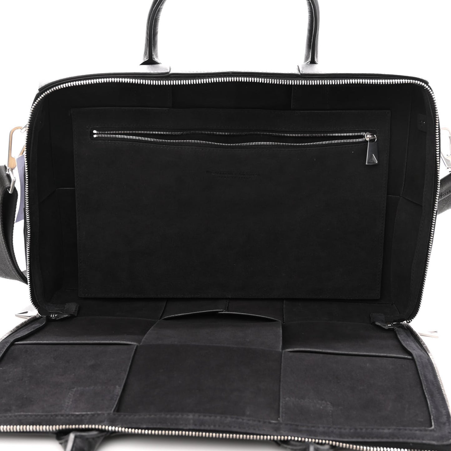 Calfskin Maxi Intrecciato Arco Briefcase Black