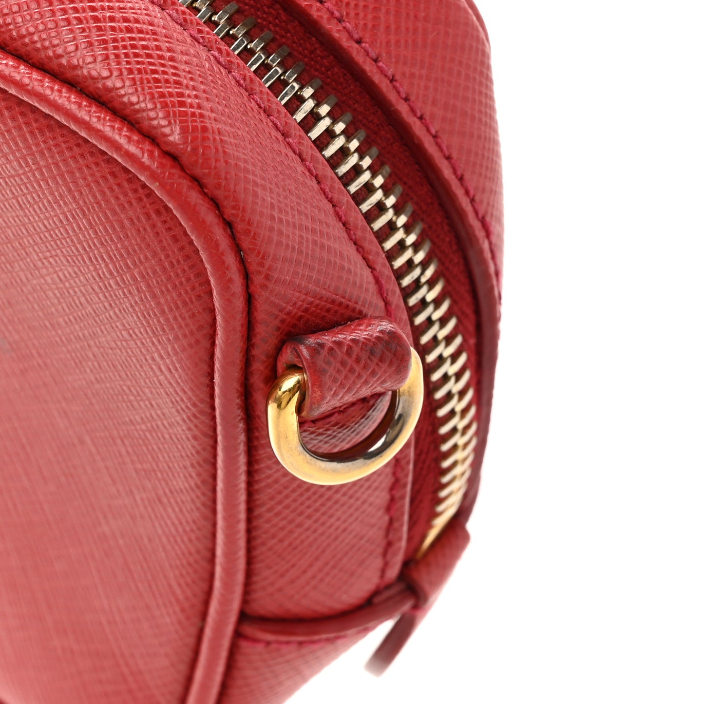 Saffiano Mini Camera Crossbody Bag Fuoco