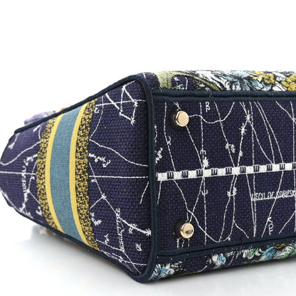 Christian Dior Canvas Embroidered Zodiac Medium Lady D-Lite Blue Multicolor 9 of 12