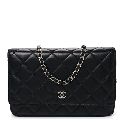 Chanel Lambskin Quilted Wallet On Chain WOC Black 1 of 11
