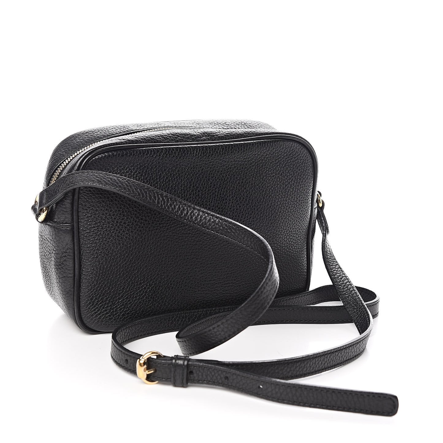 Pebbled Calfskin Small Soho Disco Bag Black