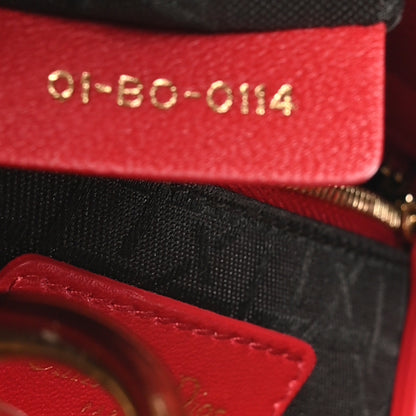 Christian Dior Lambskin Cannage Mini Lady Dior Red 7 of 11