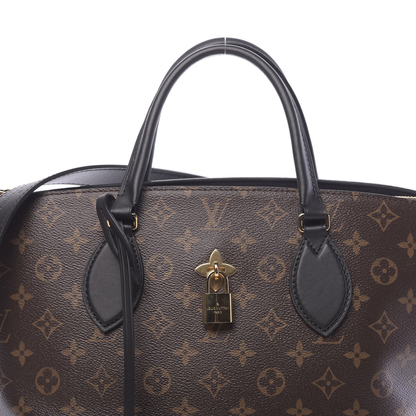 Monogram Flower Zipped Tote MM Black